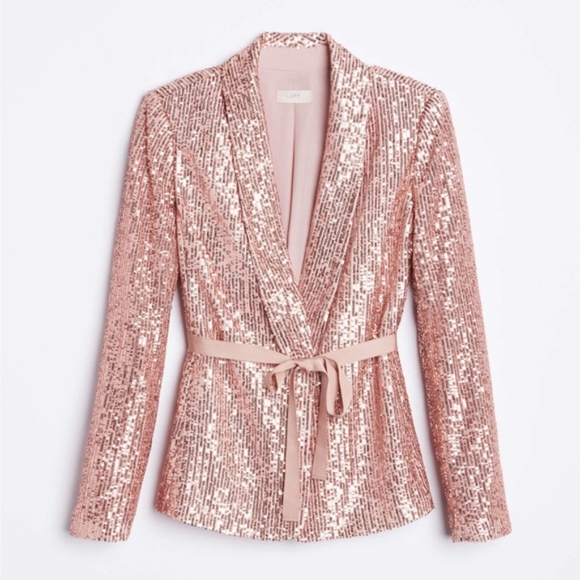LOFT Jackets & Blazers - Pink sequin blazer